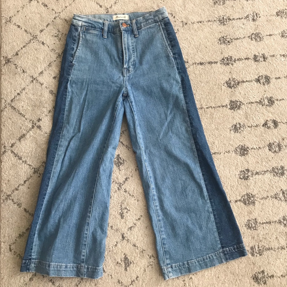 Madewell Two Tone Wide Leg Crop Jean
